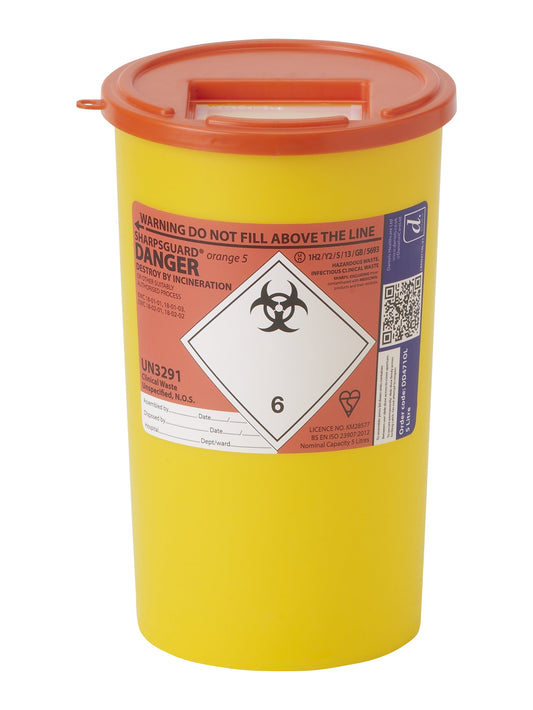 Sharpsguard orange 5 Ltr Sharps Bin