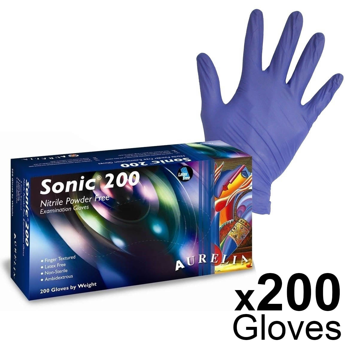 Aurelia Sonic 200 Nitrile Powder-Free Examination Gloves - Non Sterile