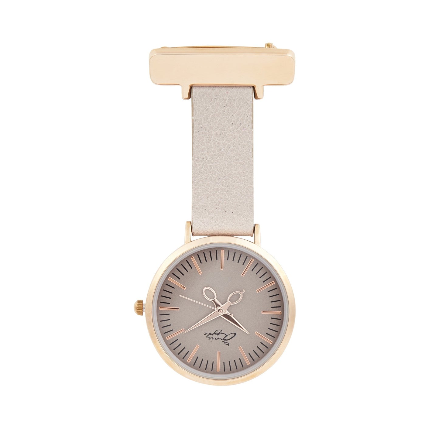 Gray Annie Apple Nurses Fob Watch - Aurora - Rose Gold/Grey - Leather - 35mm