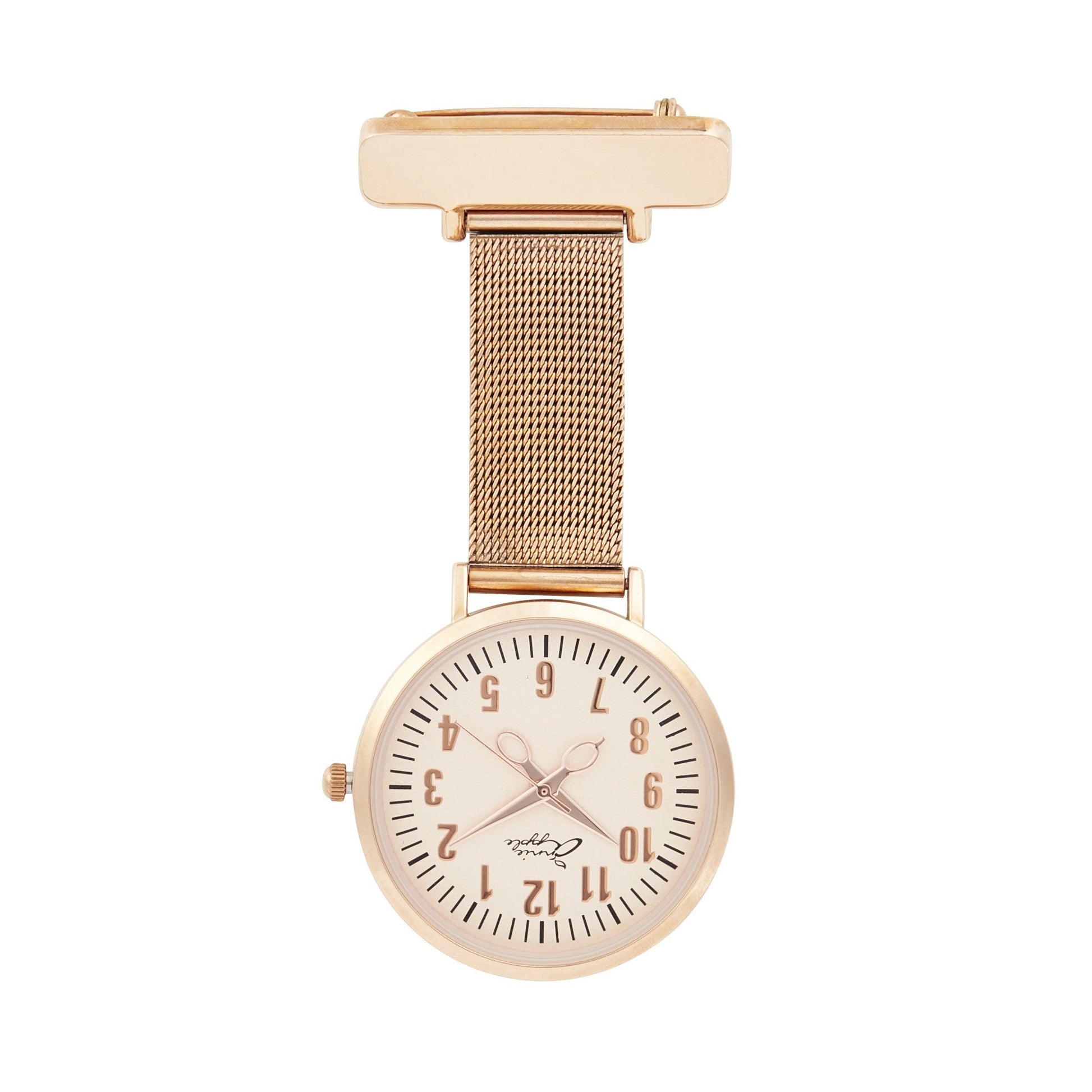 Wheat Annie Apple Nurses Fob Watch - Aurora - Rose Gold - Mesh - 35mm