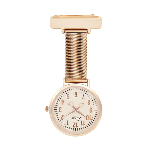 Wheat Annie Apple Nurses Fob Watch - Aurora - Rose Gold - Mesh - 35mm