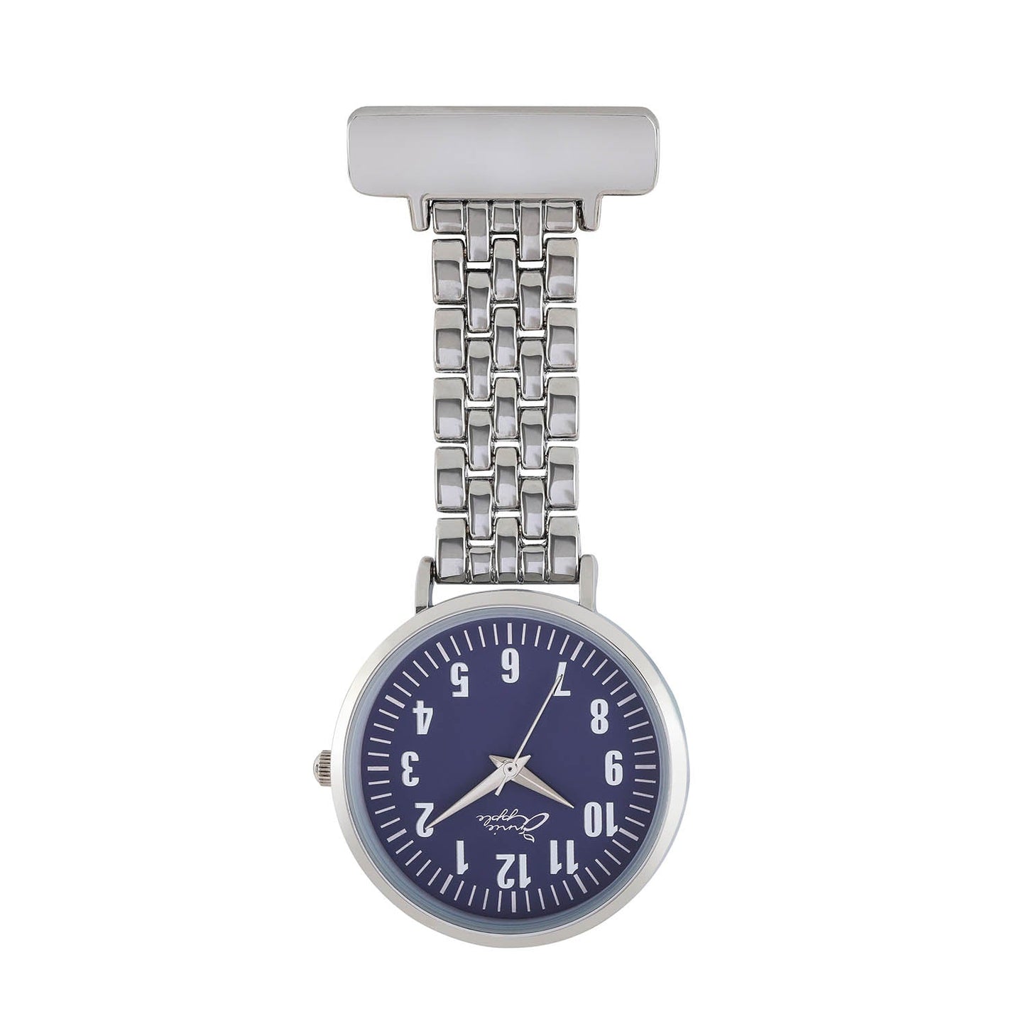 Gray Annie Apple Nurses Fob Watch - Aurora - Navy/Silver - Link - 35mm