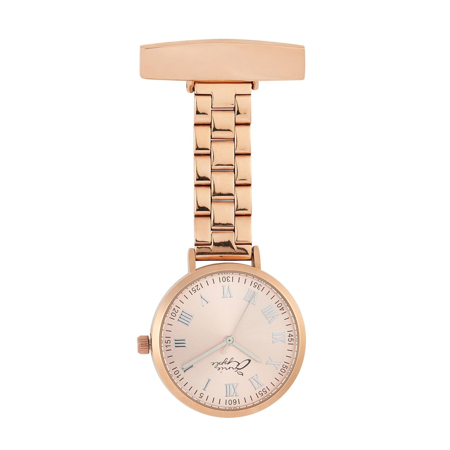 Wheat Annie Apple Nurses Fob Watch - Meraki - Silver/Rose Gold - Link - 35mm