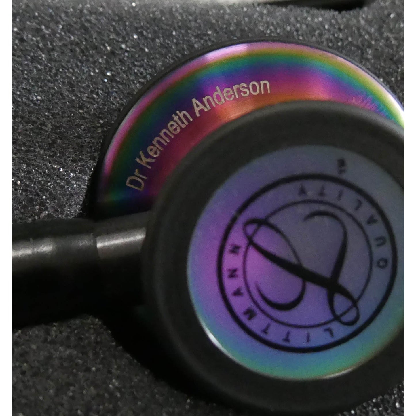 3M Littmann Cardiology IV Stethoscope - Black - Rainbow Chestpiece - 6165