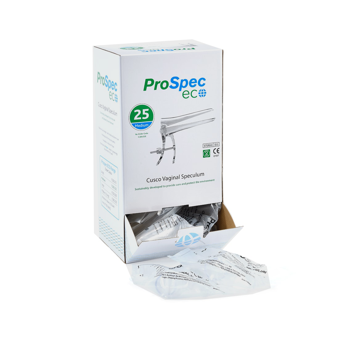 Eco Prospec Disposable Vaginal Speculum - Box of 20 - Medium Extra Long