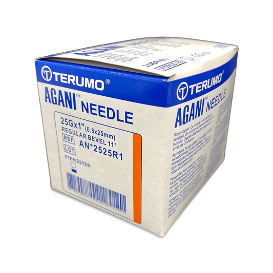 Terumo AGANI Needle 25G x 1" x 100 - ORANGE