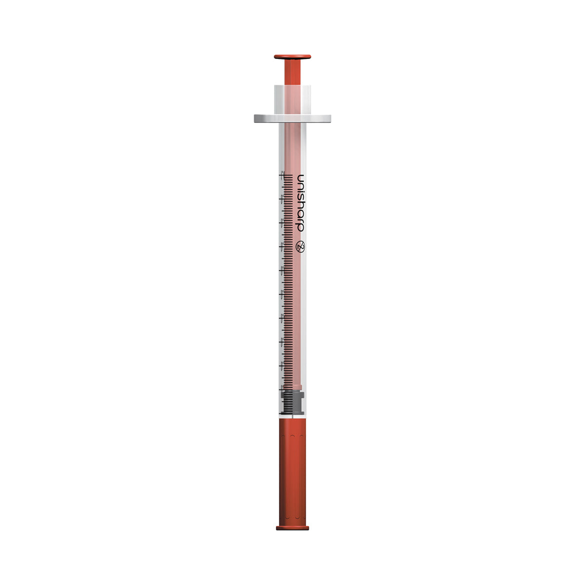 Unisharp 1ml Fixed 30G 0.5" Red x 100