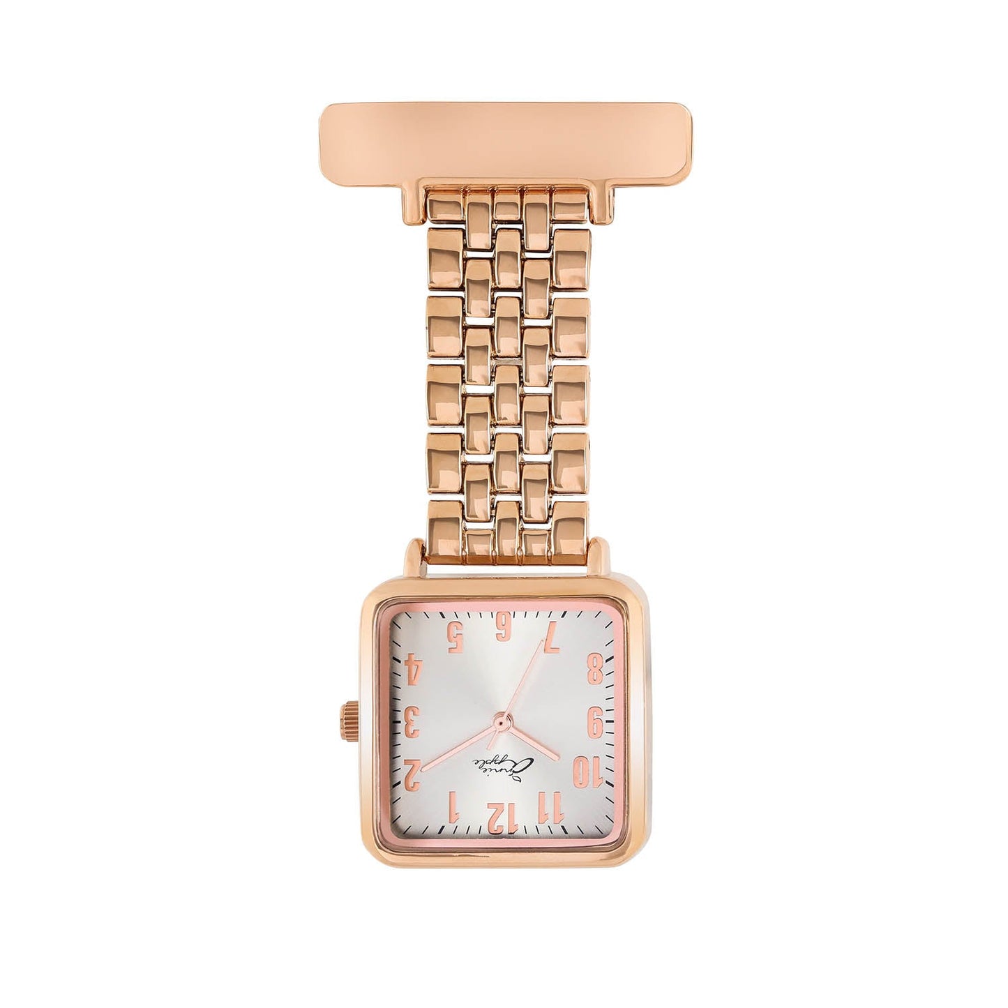 Wheat Annie Apple Nurses Fob Watch - Eunoia - Silver/Rose Gold - Link - 28mm