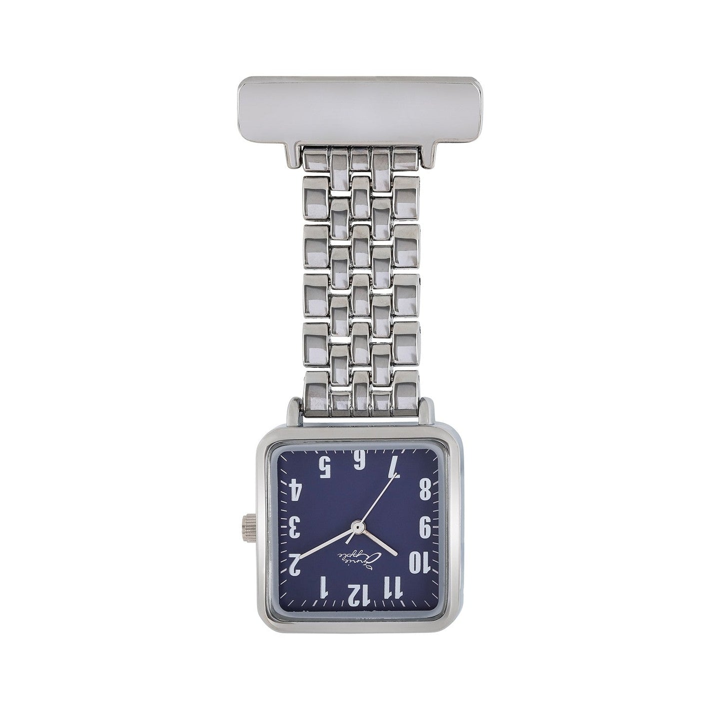 Gray Annie Apple Nurses Fob Watch - Eunoia - Navy/Silver - Link - 28mm