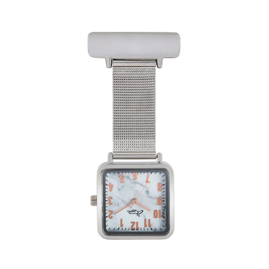 Gray Annie Apple Nurses Fob Watch - Eunoia - Rose Gold/Silver - Mesh - 28mm