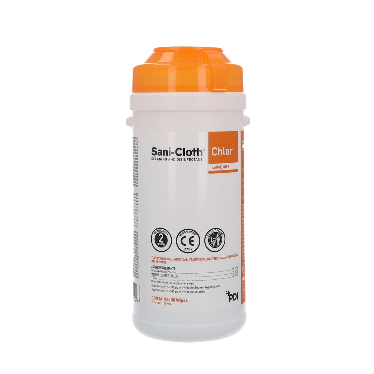 PDI Sani Cloth Chlor - Disinfectant Wipes x 50