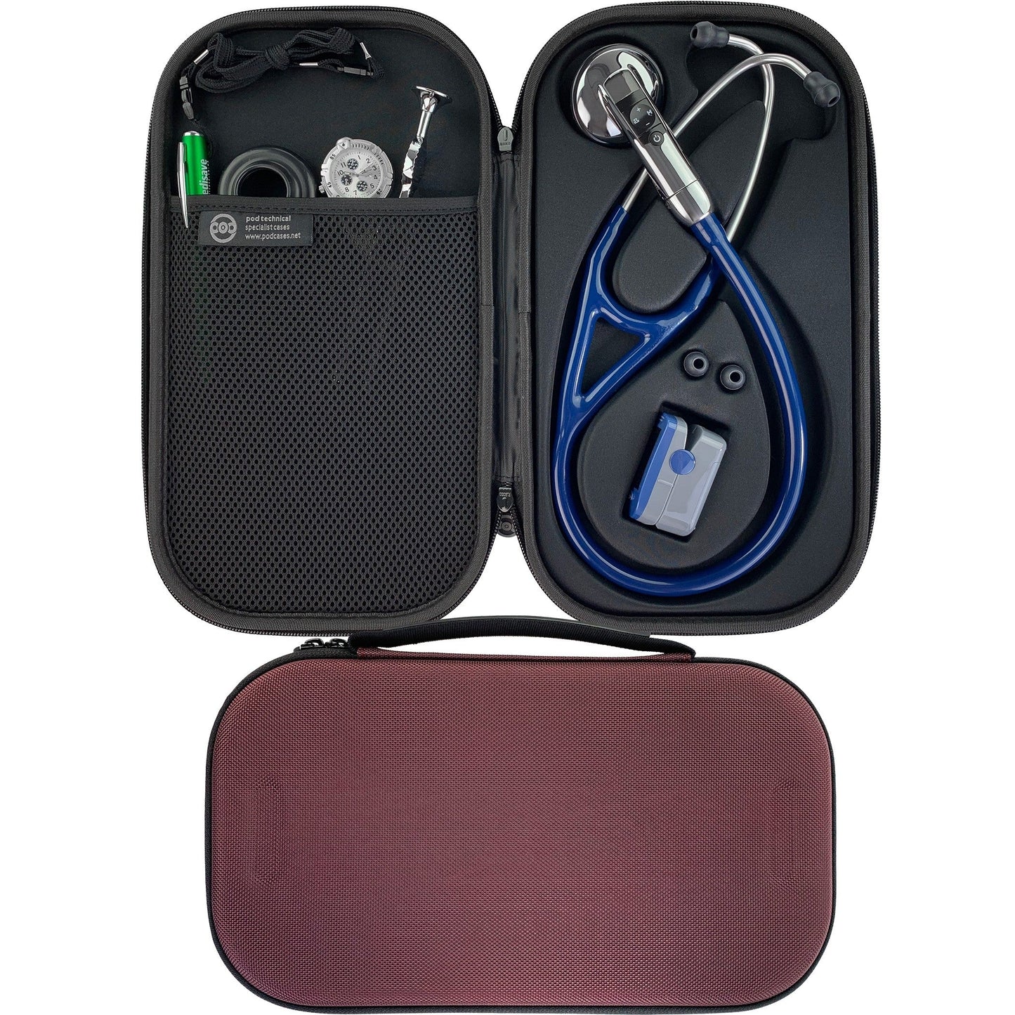 Dark Slate Gray Pod Technical Cardiopod II Stethoscope Case for all Littmann Stethoscopes - Burgundy