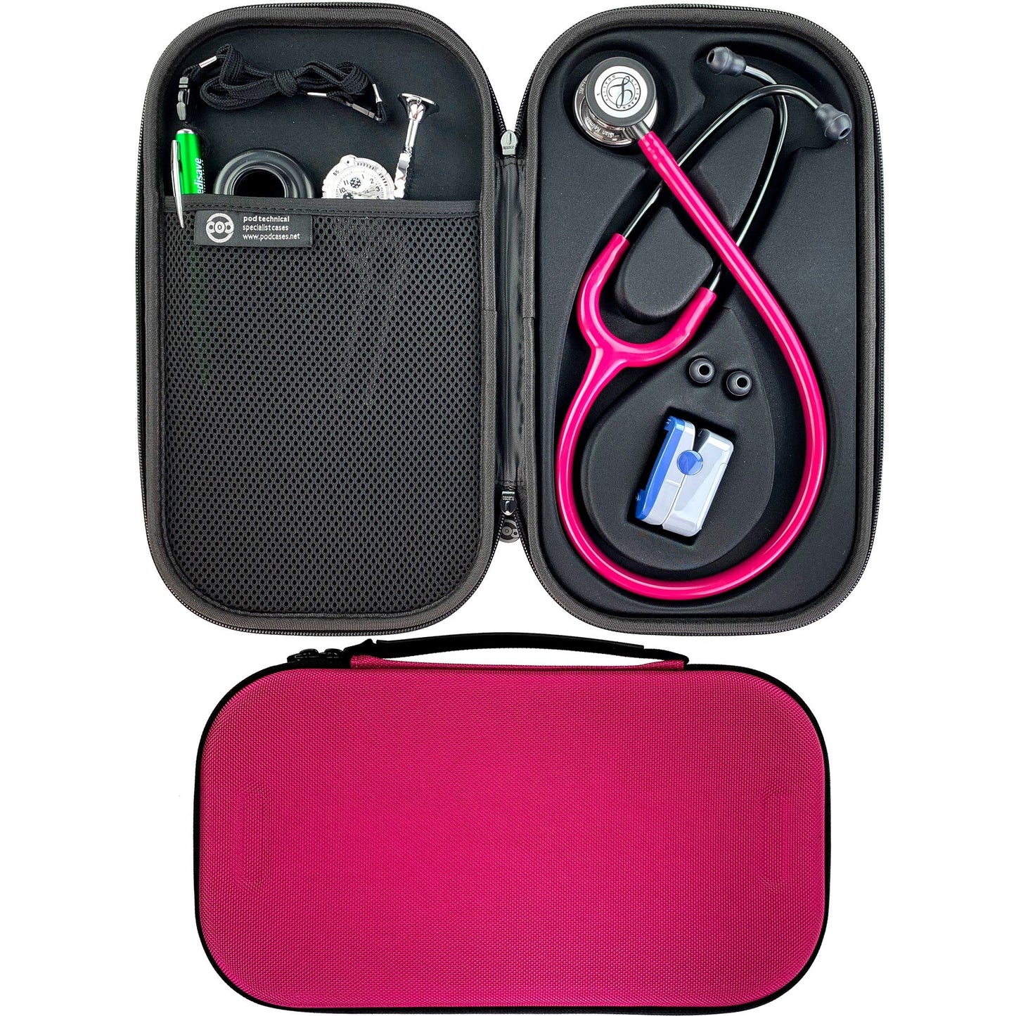 Violet Red Pod Technical Cardiopod II Stethoscope Case for all Littmann Stethoscopes - Raspberry