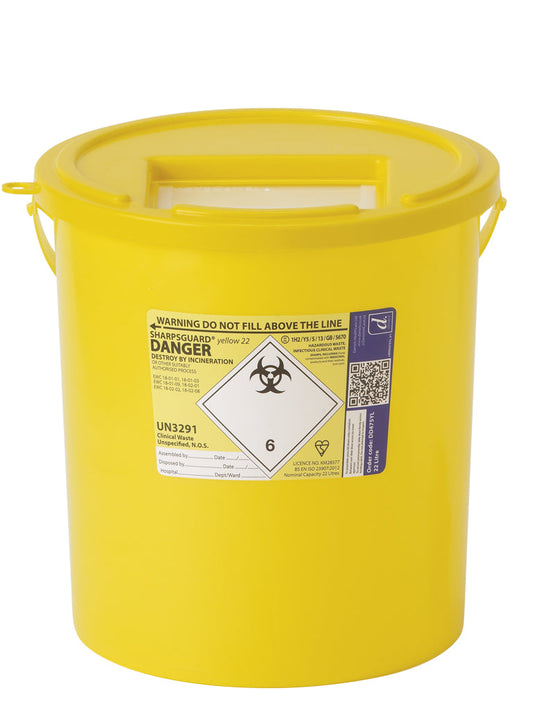 Sharpsguard Yellow 22 Ltr Sharps Bin