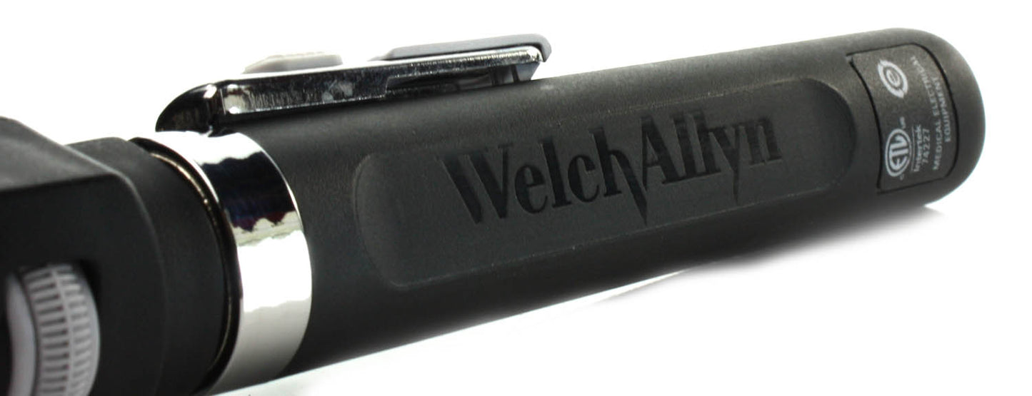Welch Allyn Pocket Plus LED Ophthalmoscope - Black with Handle & Soft Case