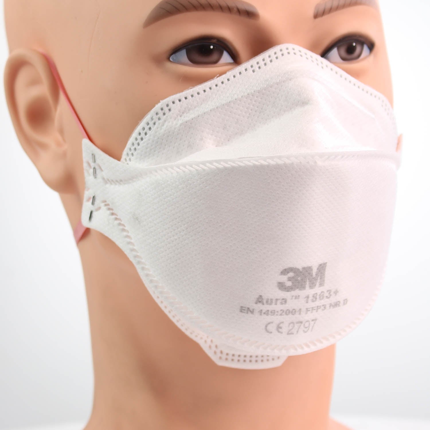 Light Gray 3M™ 1863+ Aura™ Disposable Healthcare Respirator, FFP3 +IIR - Box of 20