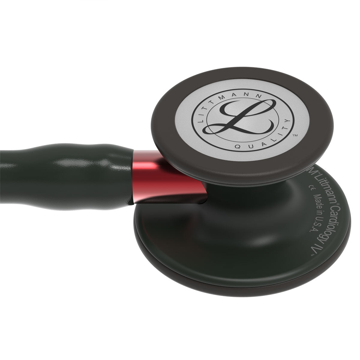 Littmann Cardiology IV Diagnostic Stethoscope - Black with Red stem - 6200 - Medscope