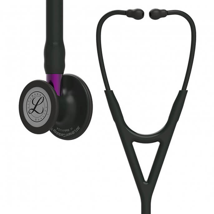 Littmann - Cardiology IV Stethoscope - Black Tube - Violet Stem - Black Chest Piece - 6203 - Medscope