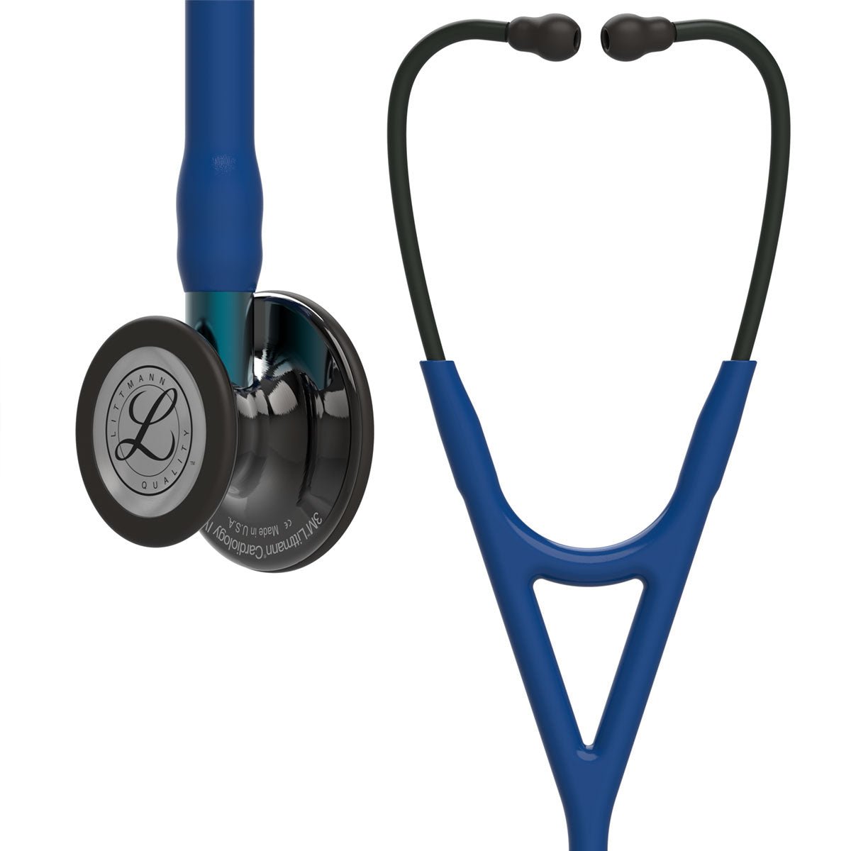 Littmann Cardiology IV Stethoscope – Navy Tube – Blue Stem – Polished Smoke Chest Piece - 6202 - Medscope