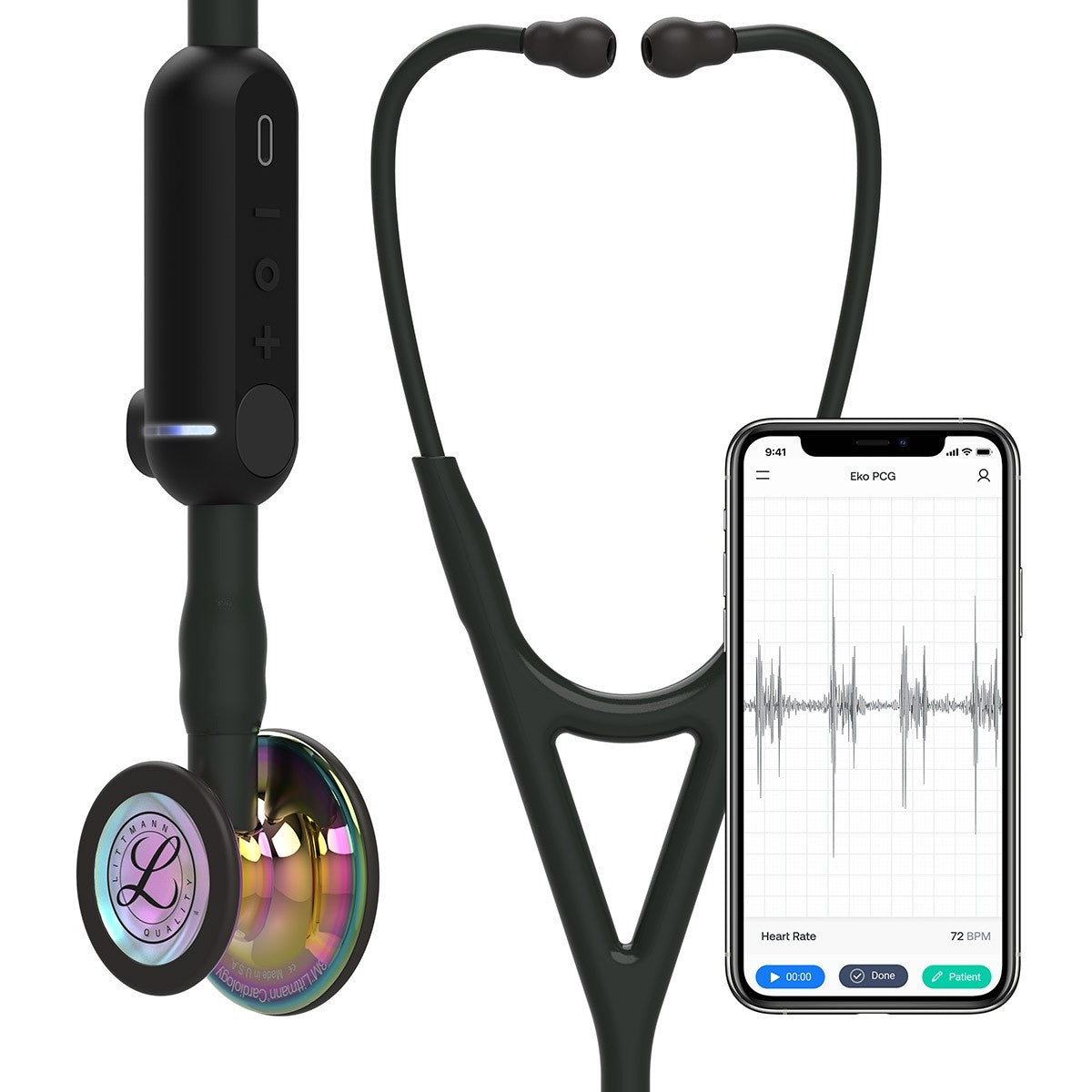 Dark Slate Gray Littmann CORE Digital Stethoscope 8572 - High Polish Rainbow