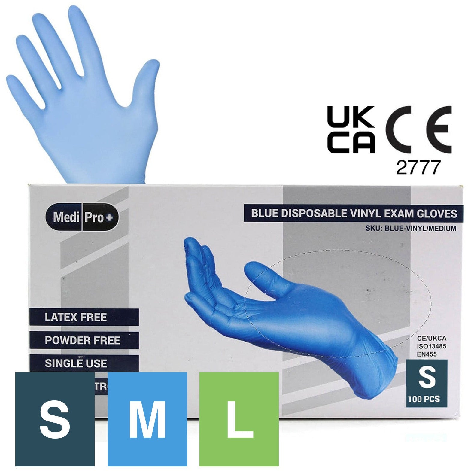 Gray Blue Vinyl Exam Gloves - Cat III PPE