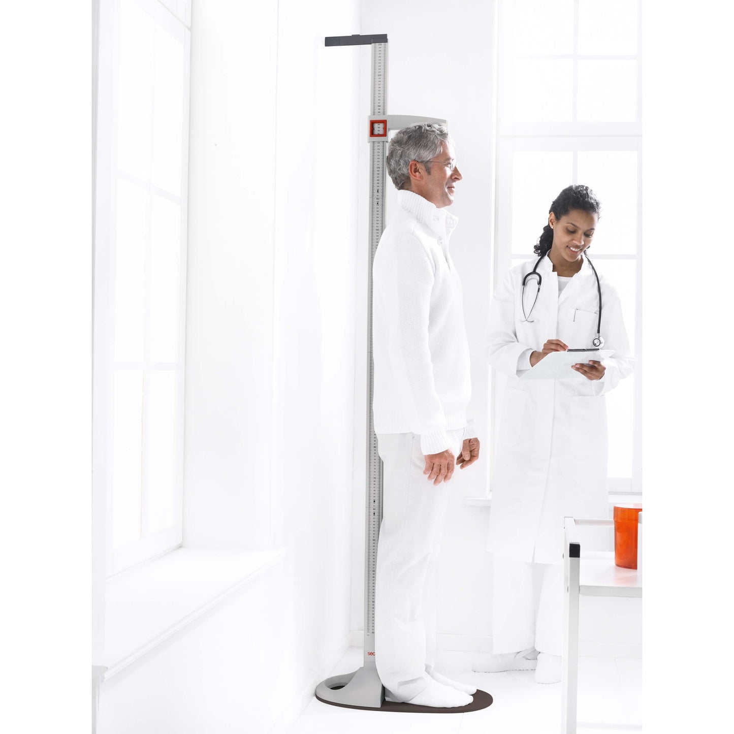 White Smoke seca 217 - Portable Stadiometer Combinable with Flat Scale