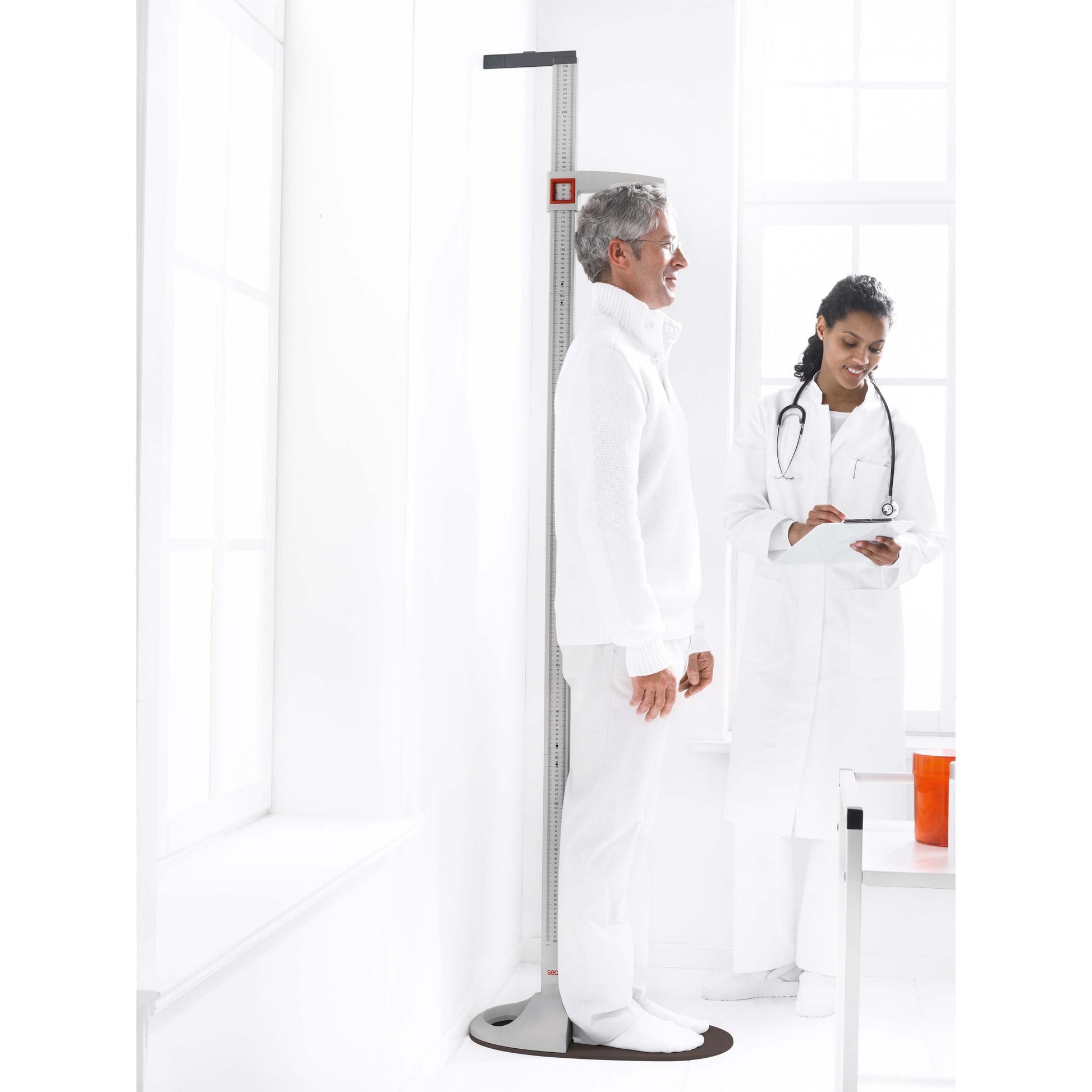 White Smoke seca 217 - Portable Stadiometer Combinable with Flat Scale