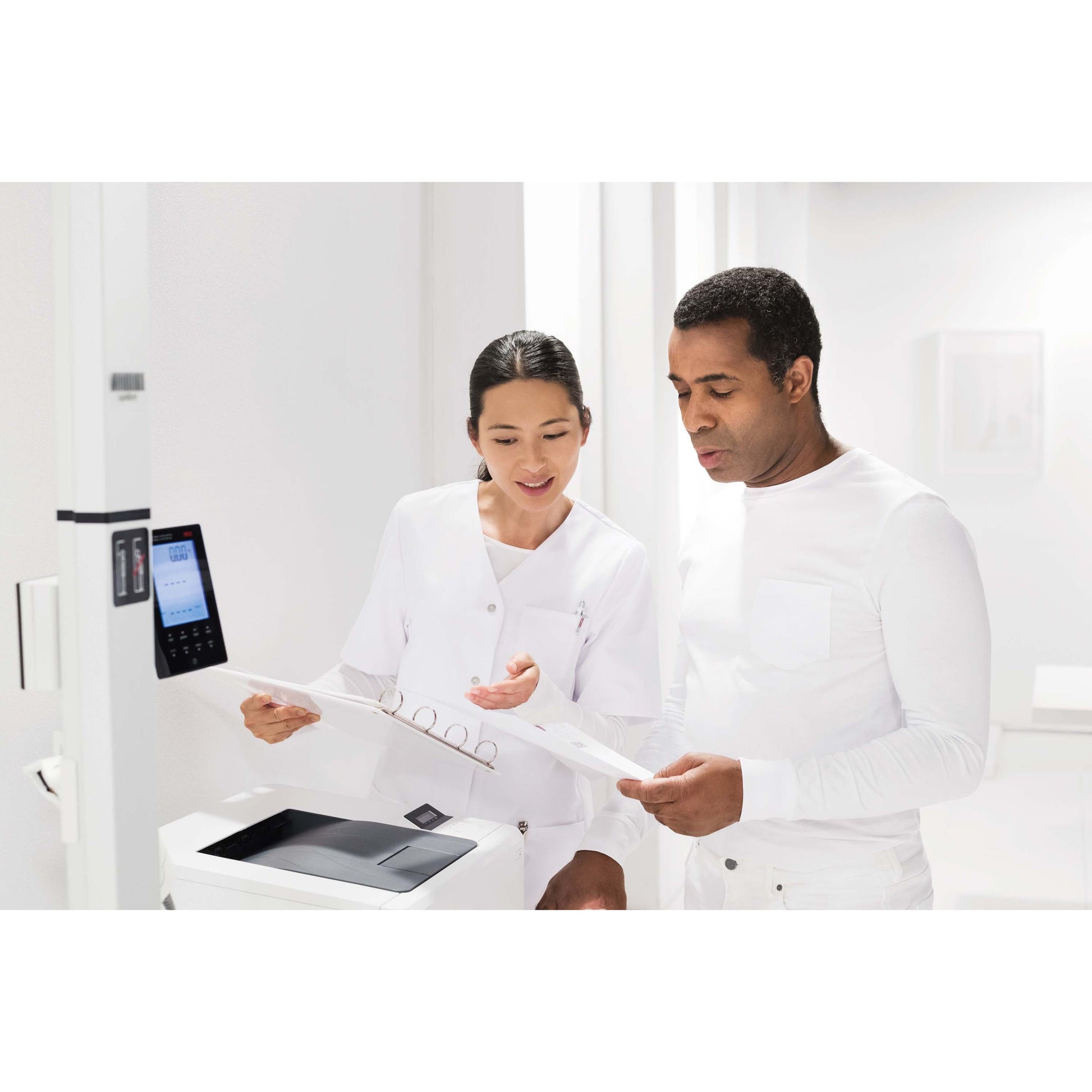 Light Gray seca 287 - EMR-Validated Ultrasonic Measuring Station With Voice Guidance (Class III medically approved)