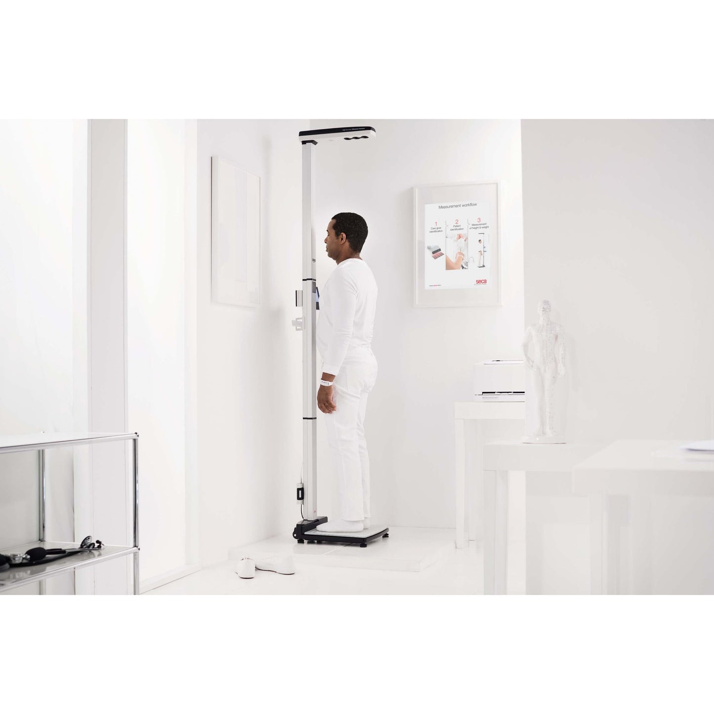 Light Gray seca 287 - EMR-Validated Ultrasonic Measuring Station With Voice Guidance (Class III medically approved)