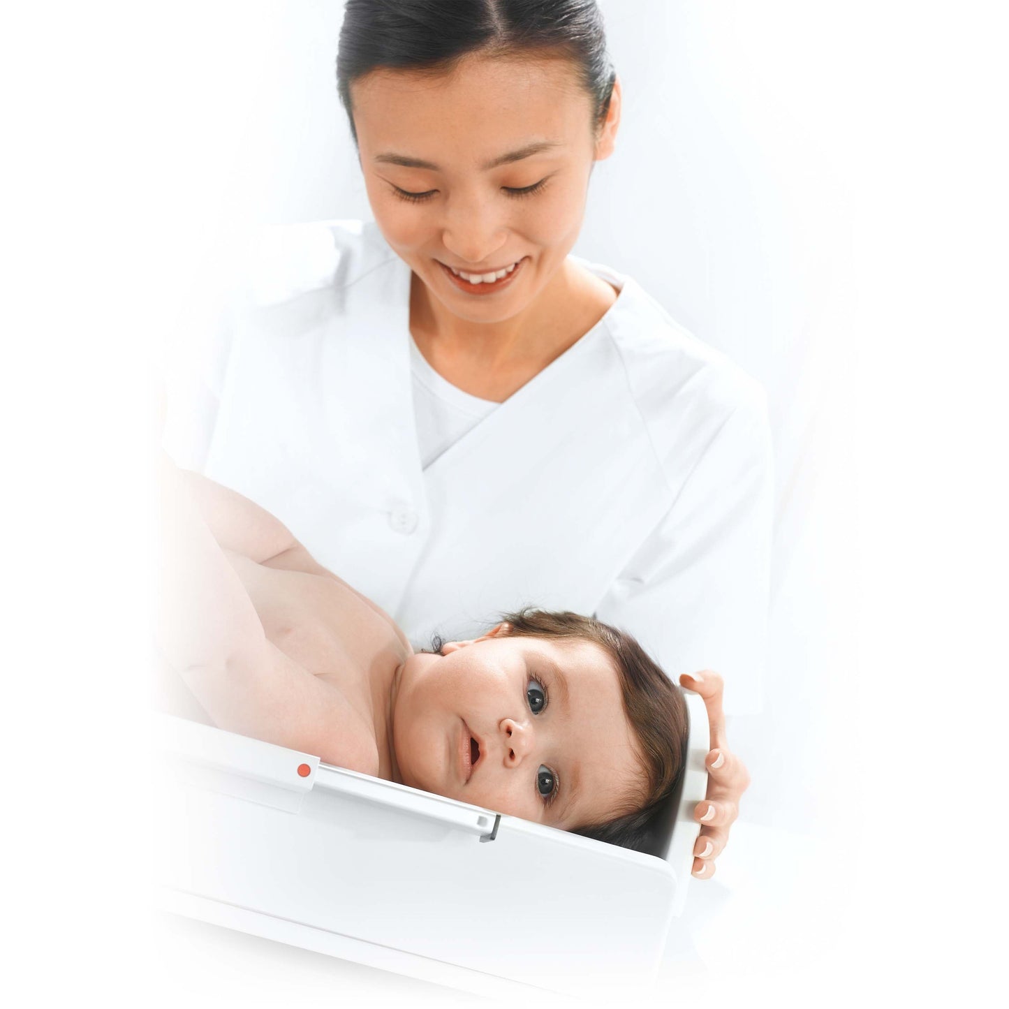 Misty Rose seca 336 - Baby Scale with Flat Weighing Tray and Optional Measuring Rod
