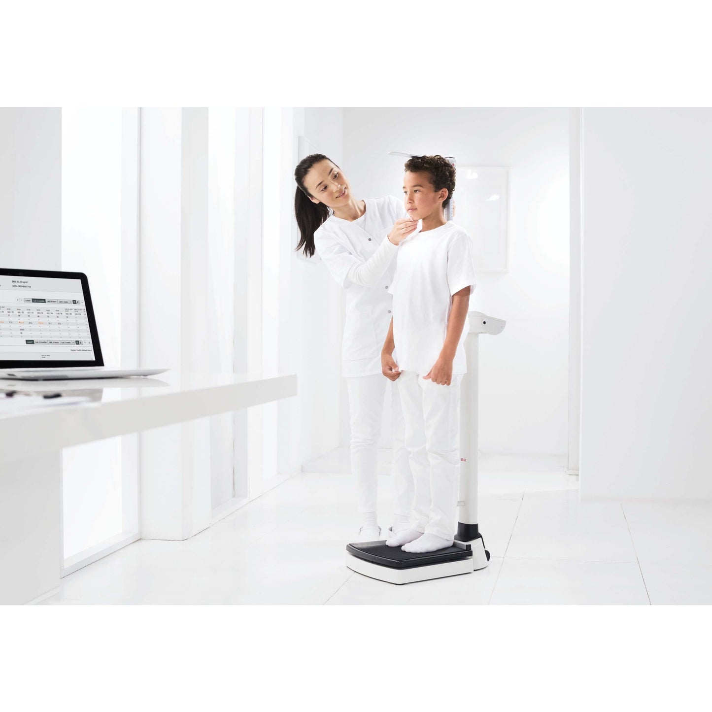 Lavender seca 704 s - EMR-Validated Column Scale with Stadiometer and 300 kg Capacity (Class III medically approved)