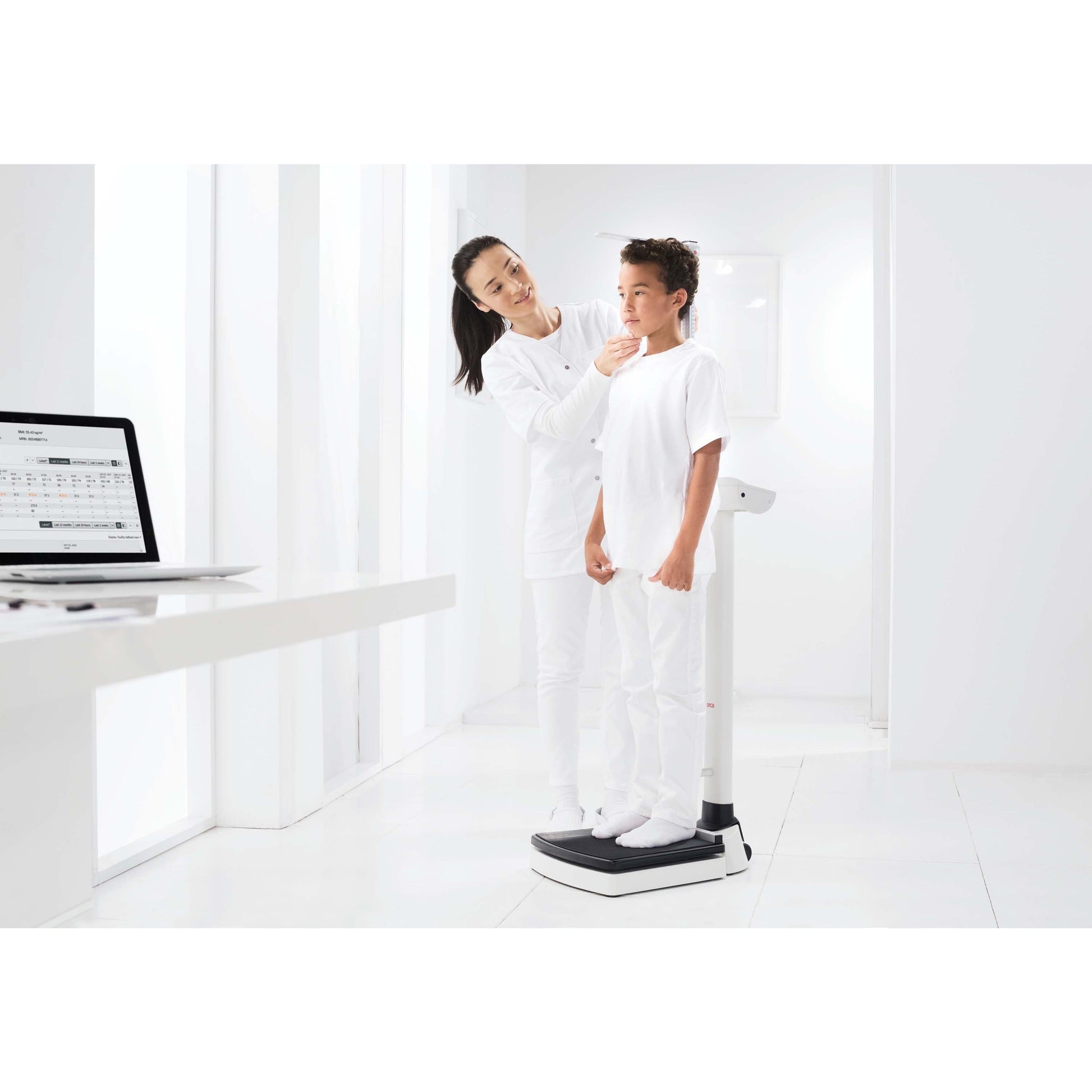 Lavender seca 704 s - EMR-Validated Column Scale with Stadiometer and 300 kg Capacity (Class III medically approved)