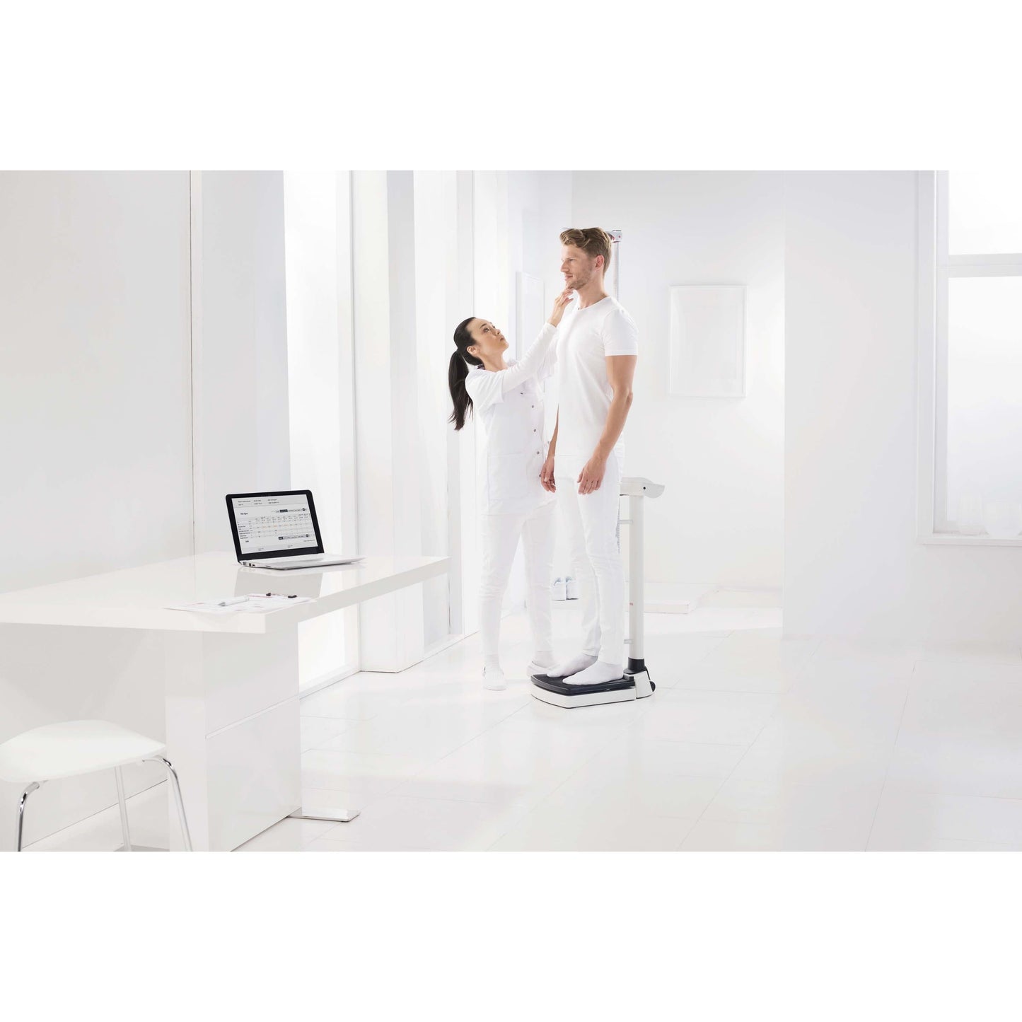 Light Gray seca 704 s - EMR-Validated Column Scale with Stadiometer and 300 kg Capacity (Class III medically approved)