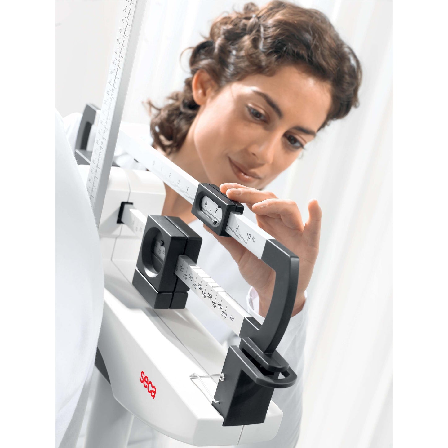 Light Gray seca 711 - Mechanical Column Scale with Eye-Level Beam