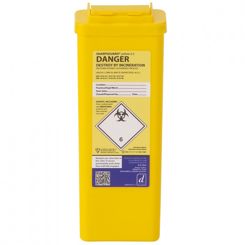 Sharpsguard yellow 0.5 Ltr (needle remover) Sharps Bin