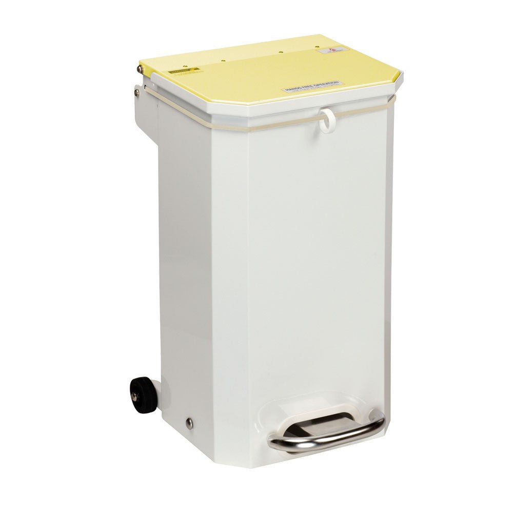 Light Gray Sunflower Clinical Waste Hands Free Bin 20 Litre - Yellow Lid