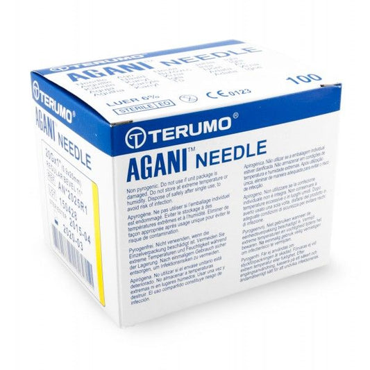 Terumo AGANI Needle 30G x 1/2" x 100 - YELLOW