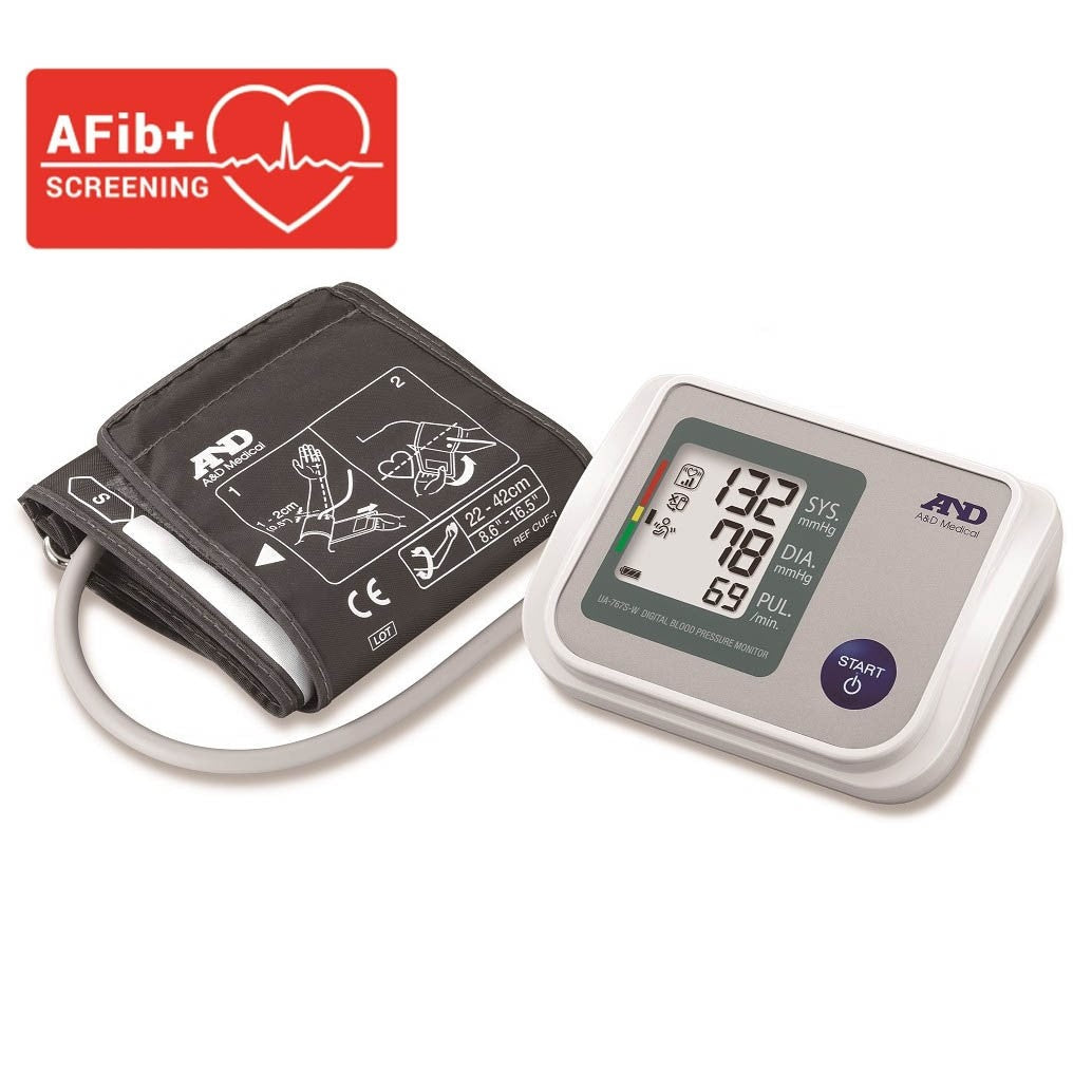 Light Gray A&D Medical UA-767S Upper Arm Blood Pressure Monitor with Atrial Fibrillation Screening